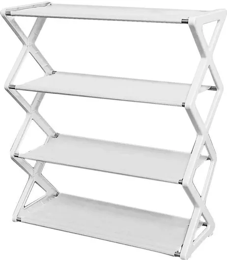 Παπουτσοθήκη Μεταλλική με 4 Ράφια Λευκό 42x18.5x49.5cm
