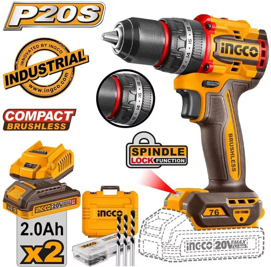 Κρουστικό Δραπανοκατσάβιδο Ingco Μπαταρίας Brushless 20V