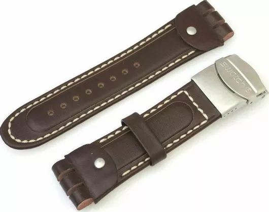Λουράκι Ρολογιού Swatch Indian Summer Δερμάτινο 23mm Καφέ