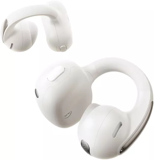 Bluetooth Handsfree Ακουστικό Baseus Bowie MC1 Open Ear με Αντοχή στον Ιδρώτα & Θήκη Φόρτισης Λευκό