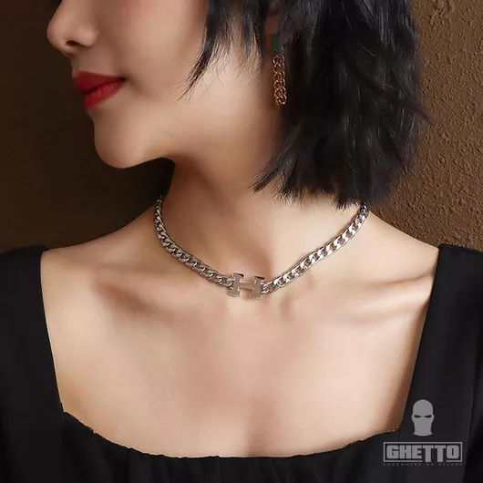 Κολιέ Ghetto Choker Μονόγραμμα Επιχρυσωμένο