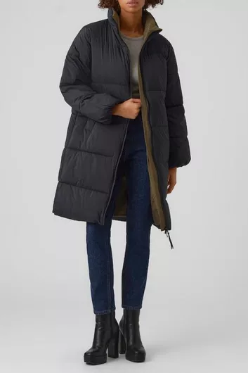Vero Moda Μακρύ Γυναικείο Puffer Μπουφάν Χειμώνα Μαύρο