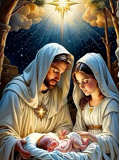 Olympus Diamond Painting "Birth of Jesus Christ" - Ψηφιδωτό Μωσαικό "Γέννηση Ιησού Χριστού" 40Χ30