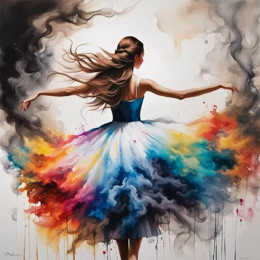 Olympus Diamond Painting "Ballerina dance colorful art" - Ψηφιδωτό Μωσαικό "Πολύχρωμη μπαλαρίνα" 50Χ40