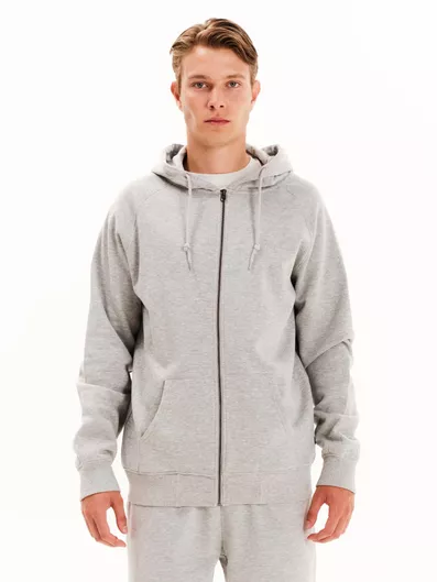 Emerson Ανδρικό Φούτερ Fleece με Φερμουάρ Γκρι Μελανζέ