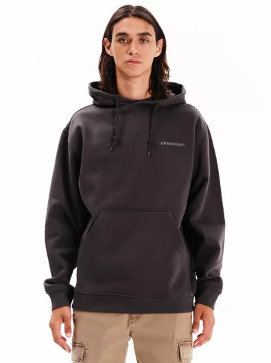 Emerson Ανδρικό Oversized Φούτερ Fleece με Κουκούλα Charcoal