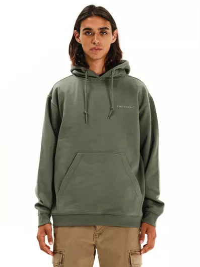Emerson Ανδρικό Oversized Φούτερ Fleece με Κουκούλα Olive Green