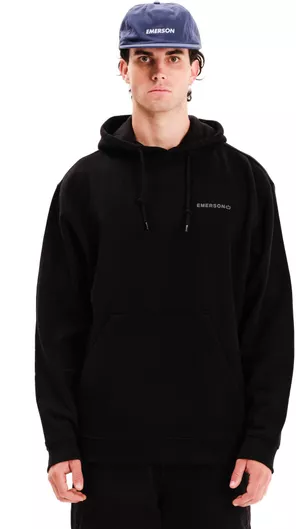 Emerson Ανδρικό Oversized Φούτερ Fleece με Κουκούλα Μαύρο