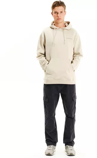 Emerson Ανδρικό Oversized Φούτερ Fleece με Κουκούλα Clay Grey