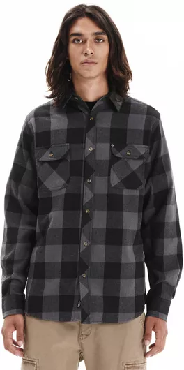 Emerson Ανδρικό Καρό Φανελένιο Πουκάμισο D Grey Black