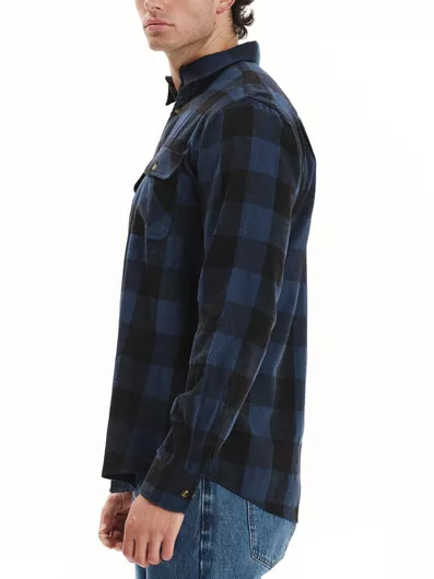 Emerson Ανδρικό Καρό Φανελένιο Πουκάμισο Blue Black