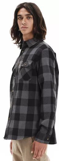 Emerson Ανδρικό Καρό Φανελένιο Πουκάμισο D Grey Black