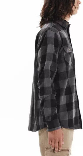 Emerson Ανδρικό Καρό Φανελένιο Πουκάμισο D Grey Black