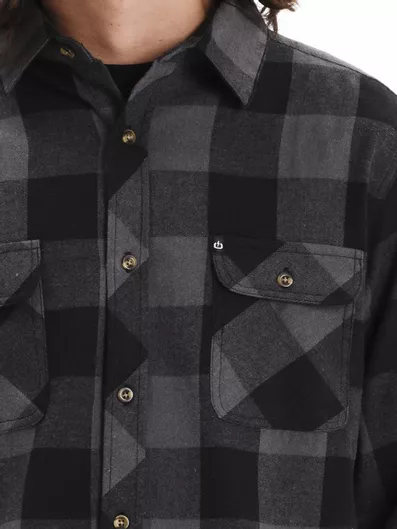 Emerson Ανδρικό Καρό Φανελένιο Πουκάμισο D Grey Black