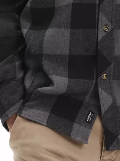 Emerson Ανδρικό Καρό Φανελένιο Πουκάμισο D Grey Black