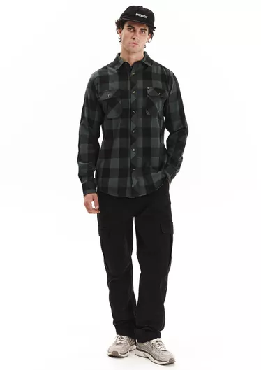 Emerson Ανδρικό Καρό Φανελένιο Πουκάμισο Pine Black