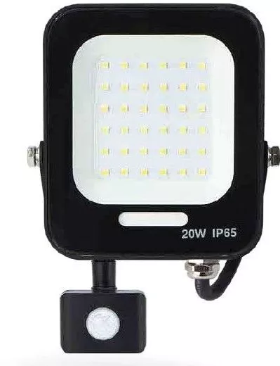 Προβολέας LED Lucas 10W IP66 6400K με Ανιχνευτή Κίνησης Μαύρο | SHOPFLIX.gr
