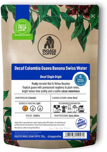 Καφές Espresso Ingagi Colombia Guava Banana Decaf Swisswater 250g σε Κόκκους