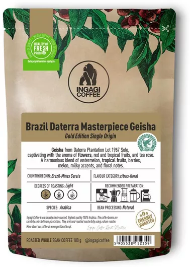 Καφές Espresso Ingagi Brazil Daterra Masterpiece Gesha 100g σε Κόκκους