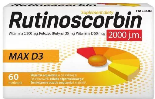 Rutinoscorbin Max D3 2000 IU Βιταμίνη για Ενίσχυση Ανοσοποιητικού & Υγεία Οστών 60 ταμπλέτες