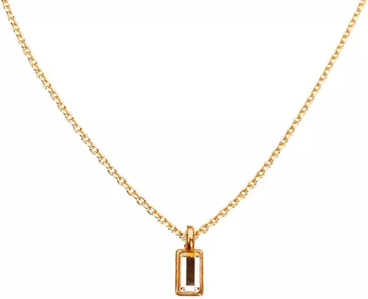 Exis Jewellery Κολιέ Ροζ Επιχρυσωμένο Ασήμι με Ζιργκόν