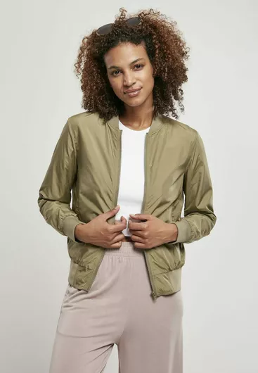 Urban Classics Κοντό Γυναικείο Bomber Jacket Χακί