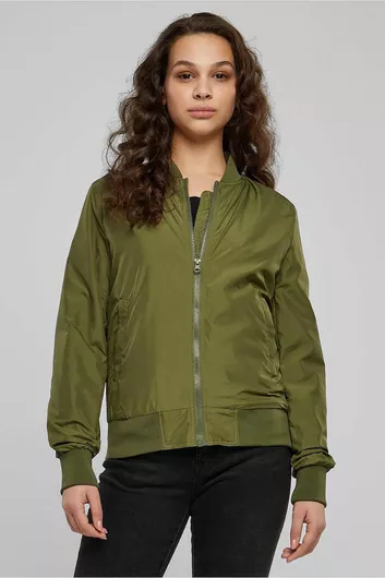 Urban Classics Κοντό Γυναικείο Bomber Jacket Λαδί