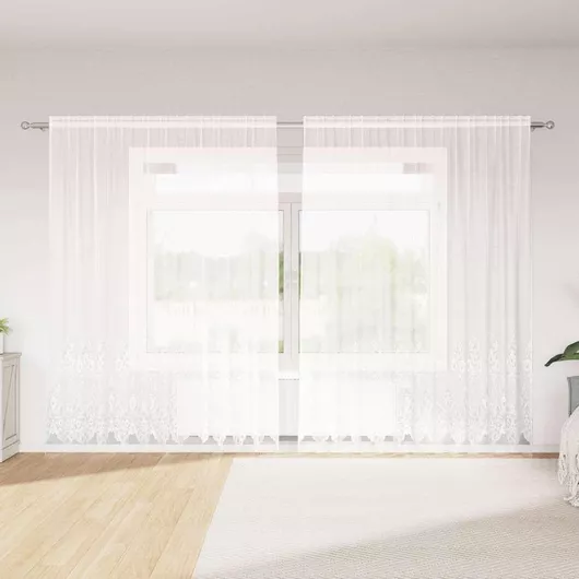 vidaXL Κουρτίνα Παραθύρου με Τρέσα Λευκό 300x220cm