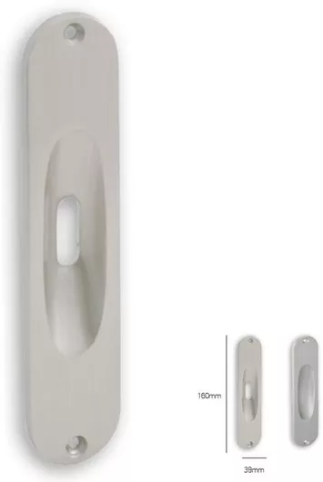 Χούφτα Συρόμενης Πόρτας Οβάλ Αλουμινίου Μαύρο