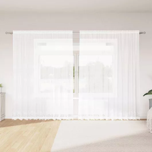 vidaXL Κουρτίνα Παραθύρου με Τρέσα Λευκό 300x240cm