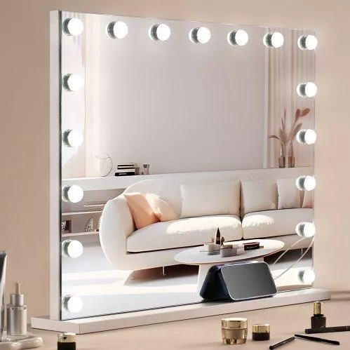 Vevor Επιτραπέζιος Καθρέπτης Μακιγιάζ με Φως 59.9x59.9cm Λευκός