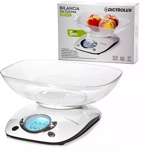 DictroLux Ψηφιακή Ζυγαριά Κουζίνας 1gr/5kg Λευκό