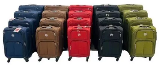 Βαλίτσα Μεσσαία Ταξιδίου Υφασμάτινη με 4 Ρόδες Ύψος 60cm