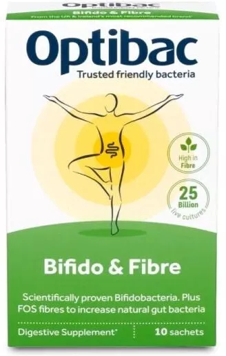 OptiBac Bifido & Fibre Προβιοτικά & Πρεβιοτικά για Ενήλικες & Παιδιά, 10 Φακελίσκοι