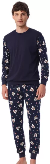 Minerva Χειμερινή Ανδρική Μπλούζα Πιτζάμας Βαμβακερή