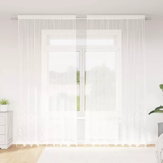 vidaXL Κουρτίνα Παραθύρου με Τρέσα Λευκό 200x280cm