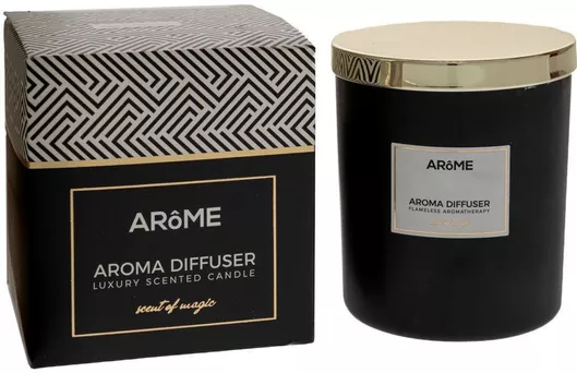 Μαύρο Αρωματικό Κερί με Χρυσό Καπάκι 200gr - Συσκευασία Πολυτελείας