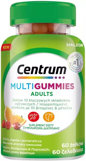 Centrum MultiGummies Adult Πολυβιταμίνη για Ενέργεια & Ανοσοποιητικό, 60 ζελεδάκια