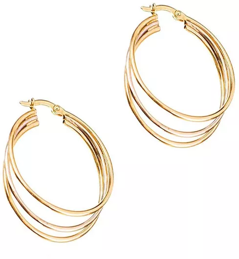 Gatsa Σκουλαρίκια Κρίκοι Χρυσός 14 Καρατίων 14K