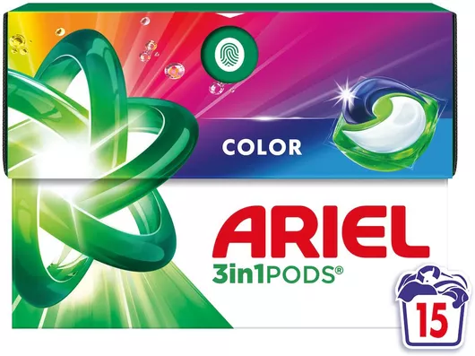 Ariel All In 1 Απορρυπαντικό Ρούχων για Χρωματιστά Ρούχα 15τμχ