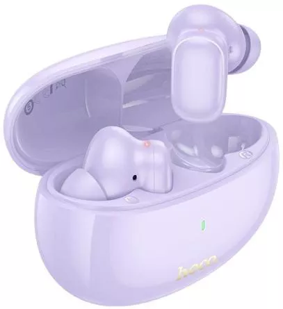 Hoco EQ17 Praise In-ear Bluetooth Handsfree με Θήκη Φόρτισης Μοβ
