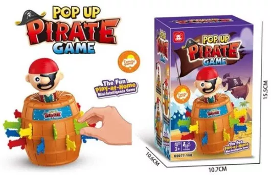 Επιτραπέζιο Παιχνίδι Pop-Up Πειρατής για 2-4 Παίκτες, κατάλληλο για παιδιά 3+ ετών Αγγλική Έκδοση Trademarkt