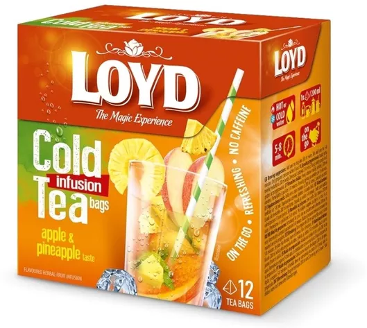 Loyd Cold Infusion Tea Μήλο Ανανάς 12 Πυραμίδες x 2.5g (30g)