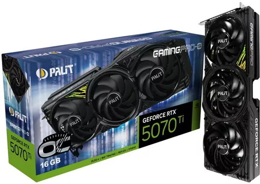Palit GeForce RTX 5070 Ti 16GB GDDR7 GamingPro-S OC Graphics Card