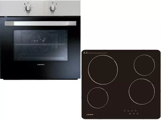 Crown Φούρνος Άνω Πάγκου 58lt με Κεραμικές Εστίες Π59.8cm Inox