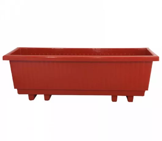 Miltoplast Κλασσική Ριγέ Ζαρντινιέρα Κόκκινο 40x13cm