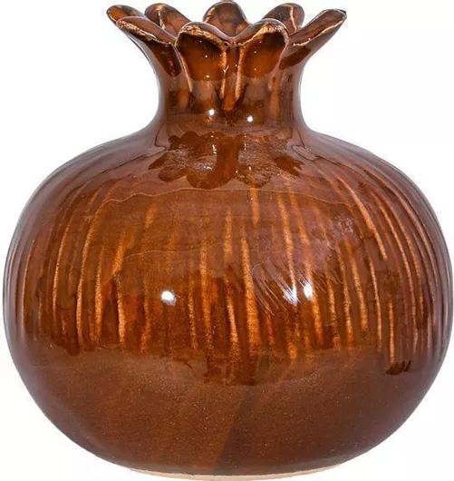 Κεραμικό Διακοσμητικό Ρόδι Fylliana FL7395 Καφέ 9x9εκ (Σετ 6 τεμαχίων)