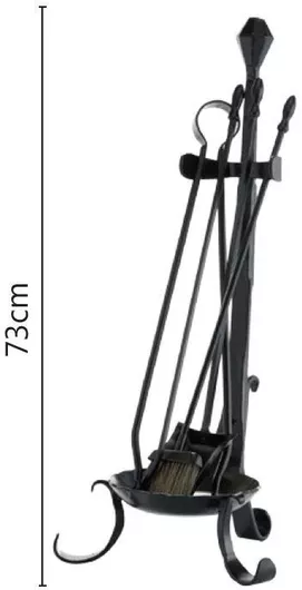 Zogometal Σετ Εργαλείων Τζακιού με Κρεμανταλά, Μαύρο