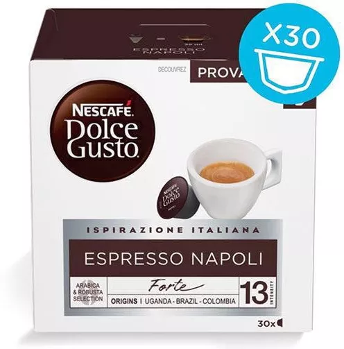 Nescafe Κάψουλες Espresso Napoli Συμβατές με Μηχανές Dolce Gusto, 30 caps