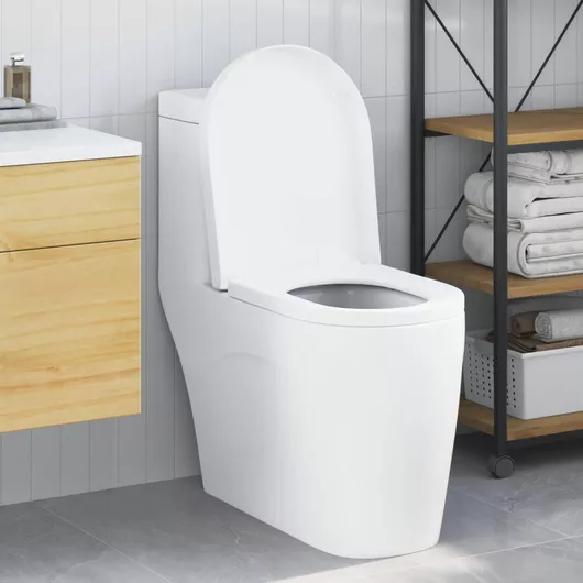 vidaXL Λεκάνη Δαπέδου Λευκό 8721288756312